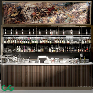 3d model of modern bar seating area